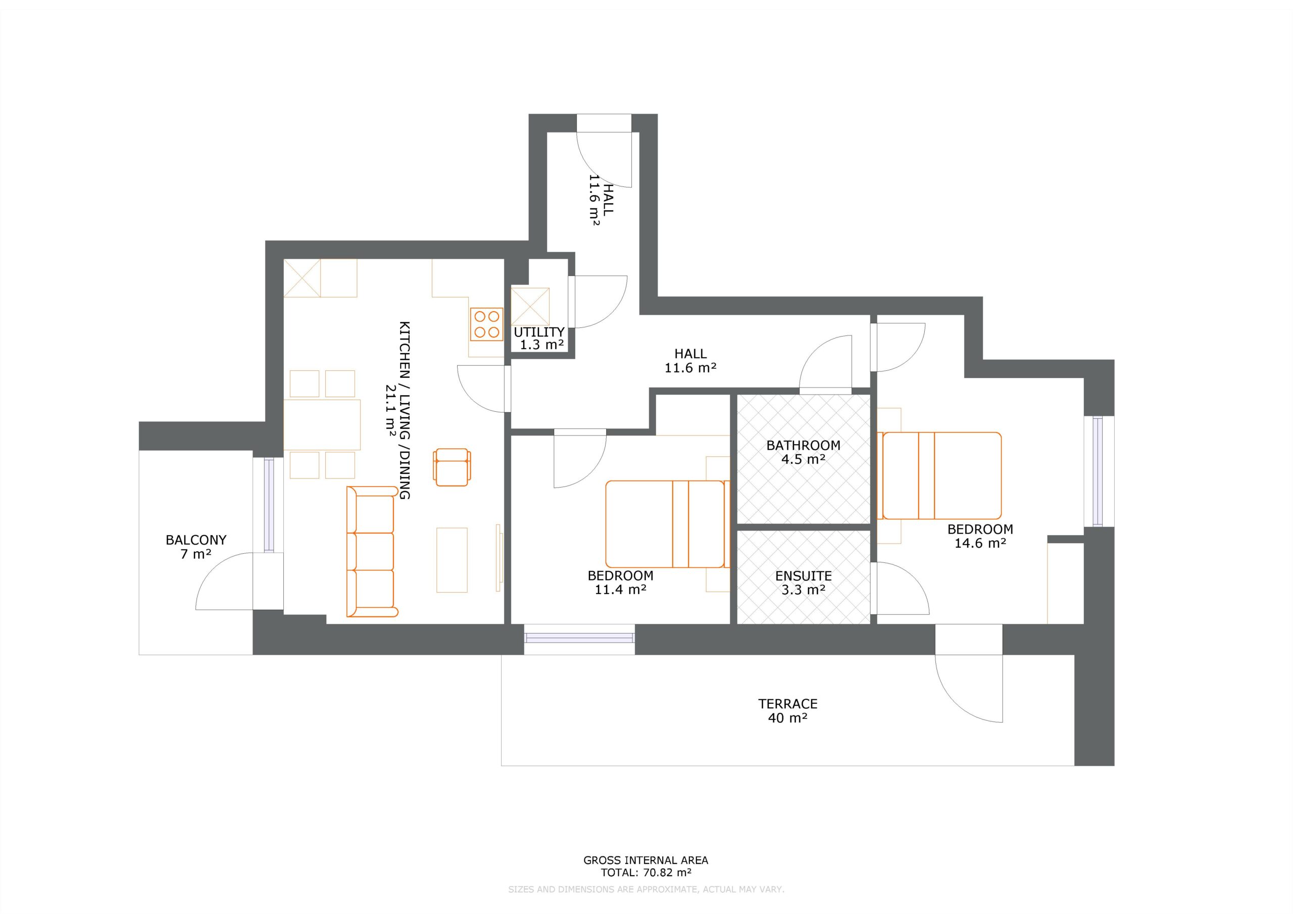 UNCLE Colindale Two Apartment Floorplan